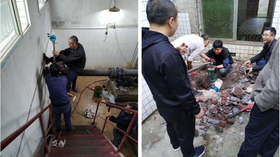 璧山区水利局插入式火博(中国)安装现场